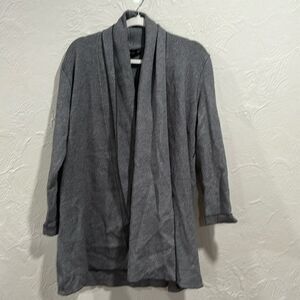 ZARA Gray Herringbone Long Knit Cardigan Size Small